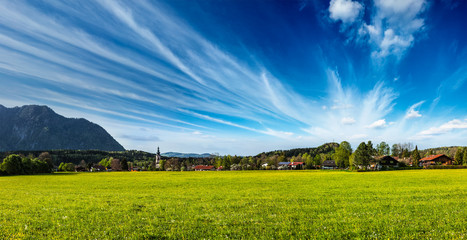 German countryside and village panorama. Germany