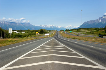 Fototapeta na wymiar Glenn Highway part of Alaska Route 1 in the U.S. state of Alaska.
