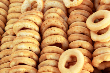 making donut placed in a row.