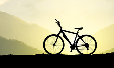 Fototapeta na wymiar Silhouette of a bike. Sport concept