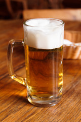 Glass of light beer