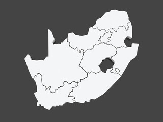 Obraz premium Map of Republic of South Africa (RSA).