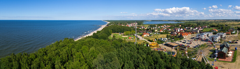 Panorama of baltics shore in Niechorze, Poland