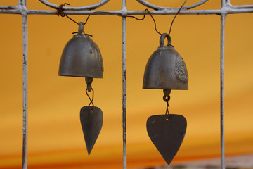small thai style bells in temple