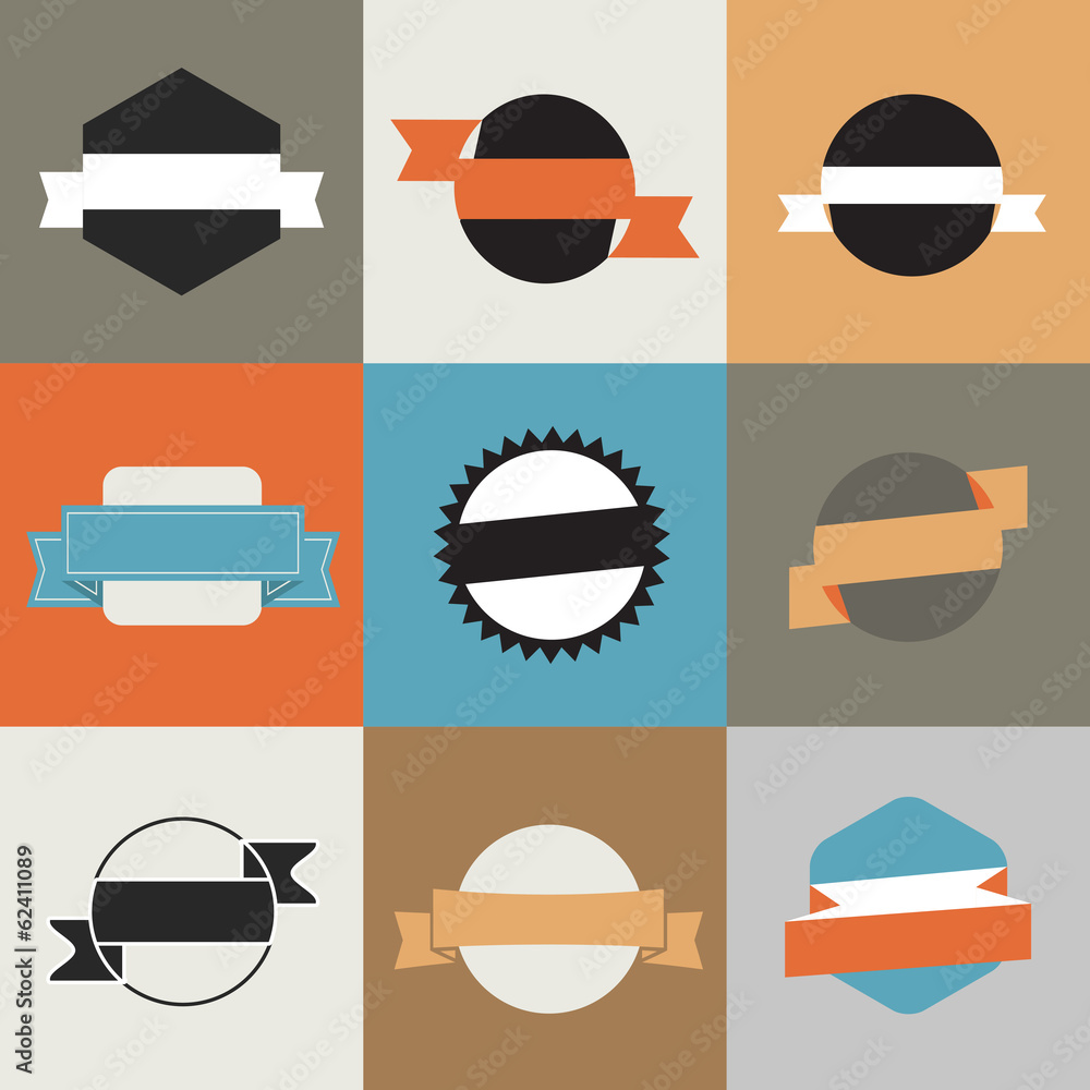 Poster retro vector banners color template