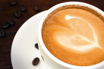 Coffee cup with beans,still life.