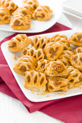 Chorizo Lattice Rolls - Chorizo and red pepper wrapped in pastry