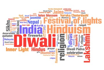 Diwali - word cloud concept