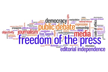 Media freedom - word cloud concept