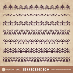 Borders decorative elements set 3