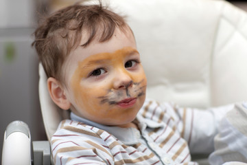 Kid with tiger face