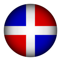 Obraz premium Dominican Republic flag button.