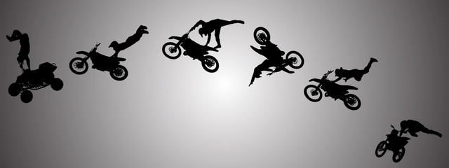 Vector silhouette of motocross.