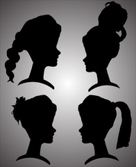 Vector silhouettes of women.