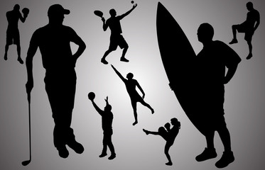 Vector silhouette of people.