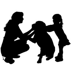 Vector silhouette of a family.