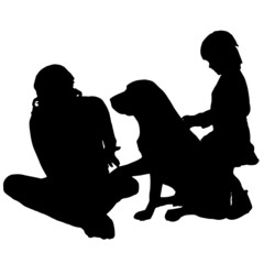 Vector silhouette of a family.