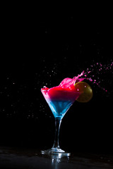 Fresh milky cocktail splashing