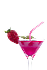 Strawberry cocktail with mint