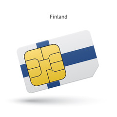 Finland mobile phone sim card with flag.