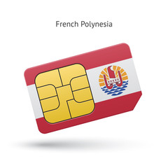 French Polynesia mobile phone sim card with flag.