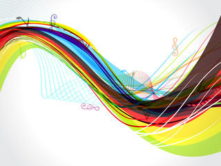 Colorful Musical  Wave Background