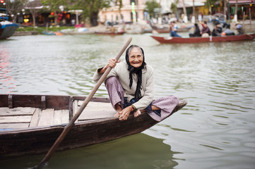 Old and beautiful smiling senior woman