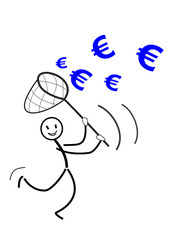 Strichmännchen fängt Euro