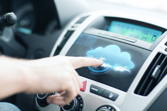 Man Using Car Control Panel