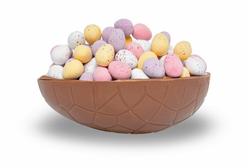 Easter egg chocolate cup isolated