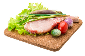 Raw t-bone steak