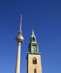Berlin, Alexanderplatz, Marienkirche, Telespargel, Deutschland