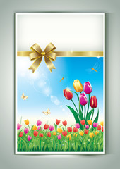 greeting card with tulips