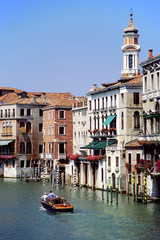 Fototapeta premium Photo of a motorboat on Venice's Grand Canal