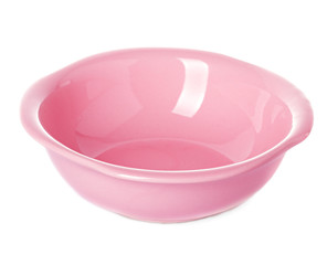 Plate, dish pink isolated