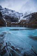 Fotobehang Bevroren meer in Noorwegen © jamenpercy