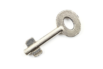 Silver key isolated