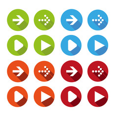 Vector illustration of plain round arrow icons