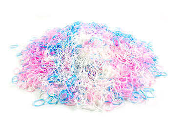 Fototapeta premium Small white blue and pink plastic band