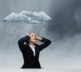Depressed businesswoman