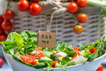 Fresh salad is a symbol of healthy eating