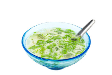 Noodles made of rice eaten with coconut cream