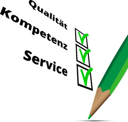 Abhaken Kompetentz Qualität Service