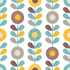 Cute seamless pattern with flowers.