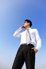 Business man talking on smart phone