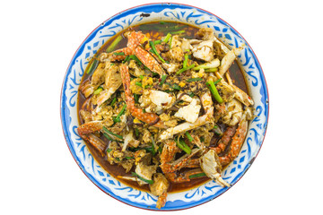 Crab fried with thai chilli paste