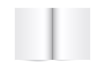 Vector blank magazine spread on white background