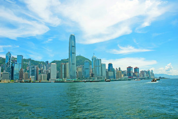 Fototapeta na wymiar China, Hong Kong waterfront buildings