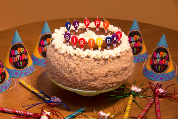 Happy Birthday Cake with Candles