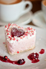 heart-shaped valentine cake